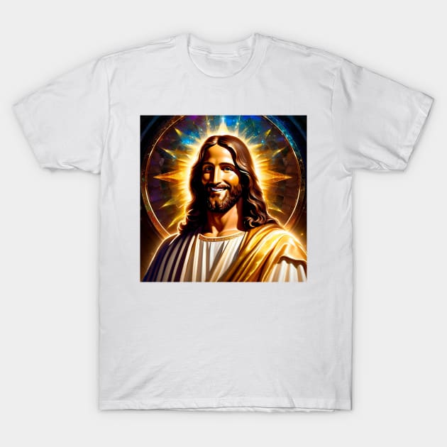 Smile of a holy man: Jesus Christ who makes us happy! T-Shirt by Marccelus